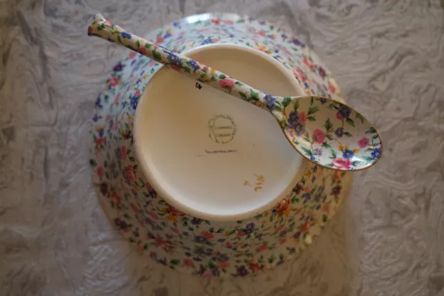 RARE OLD Royal Winton Grimwades"OLD COTTAGE" Chintz SALAD BOWL No Chip