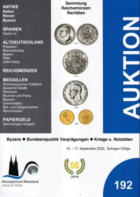 Münzen  Münzzentrum Rheinland  Auktionskatalog 192