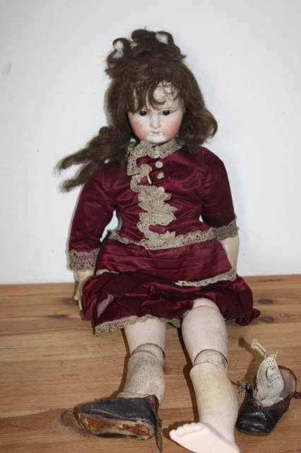Grande Poupée ancienne Papier Maché et Tête Porcelaine 13