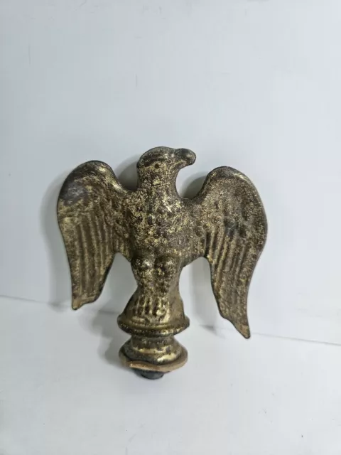 Vtg BRASS, METAL 3.5" EAGLE, BIRD FLAG POLE TOPPER, FINIAL ANTIQUE