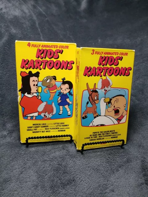 KIDS’ KARTOONS (8 Fully Animated) - 2 VHS - Vintage 1987 - Popeye Lulu ...