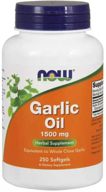 NOW FOODS, GARLIC OIL Kräuterzusatz 1500mg 250 Weichkapseln SUPER PREIS