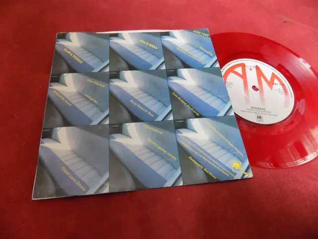 SQUEEZE Slap and tickle 7" Red NEW WAVE EX 2