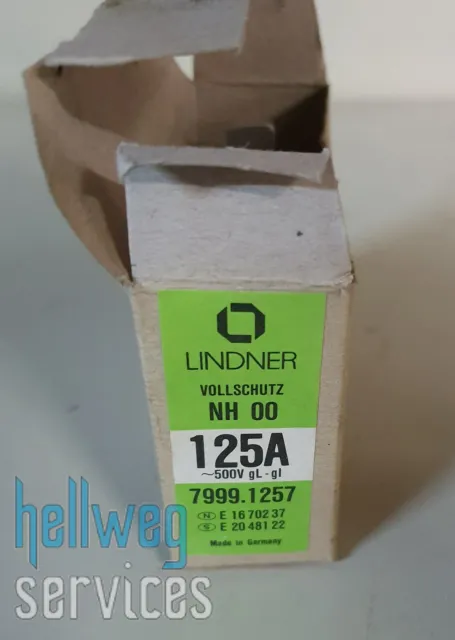 Lindner NH00 Nh-Fusible 125A, Gl , 500V 7999.1257 Vollschutz 2