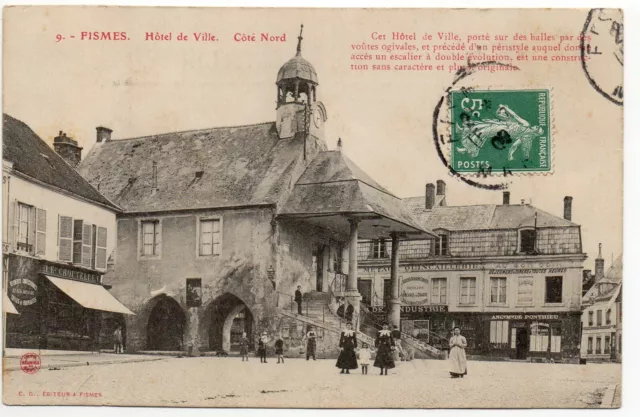 FISMES - Marne - CPA 51 - Hotel de ville avant sa démolition - Commerces