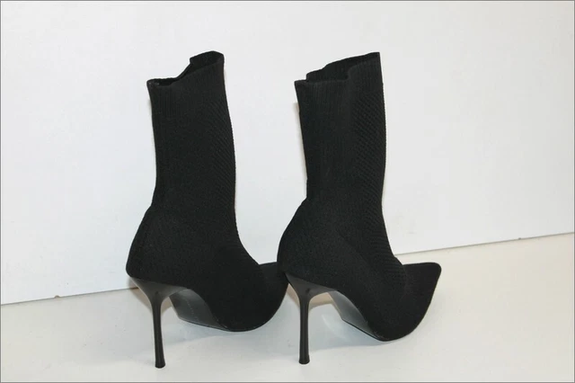 Bottines Desigual En Toile Satinée Imprimée - Taille 40, Talons Fins, Couleur Bleu Pétrole & Noir