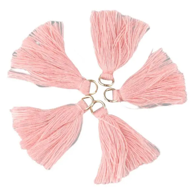 Jewelry Making Pink With Jump Rings Small Tassels Mini Tassels Cotton Thread