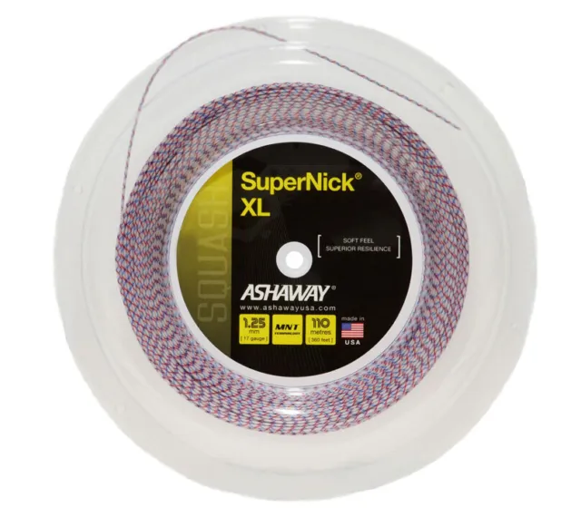 Ashaway SuperNick XL 1.25mm (White with Blue/Red) 110m reel
