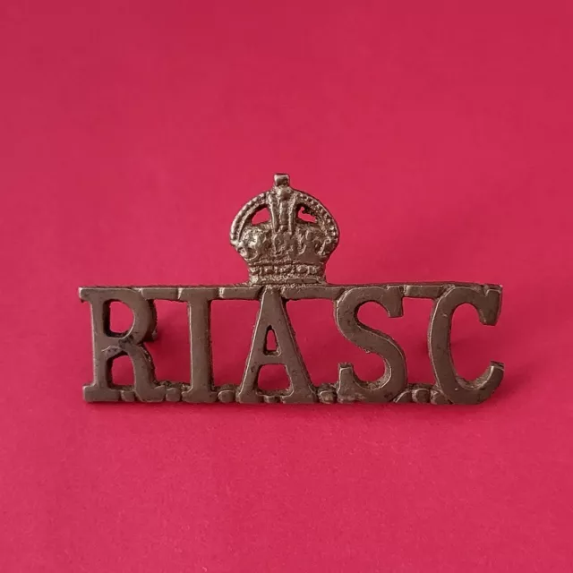 Royal Indian Army Service Corps Shoulder Title Brass With Lugs RIASC