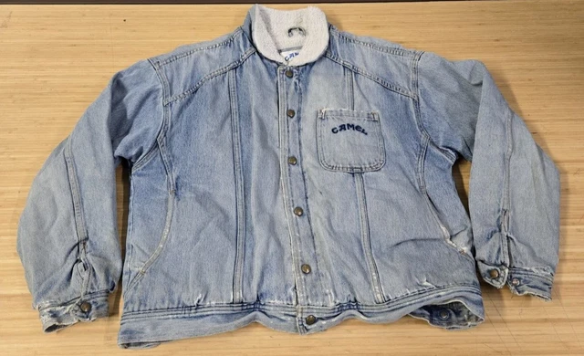 camel cigarette denim jacket VINTAGE'90S JOE CAMEL Denim Jacket XL $139.00