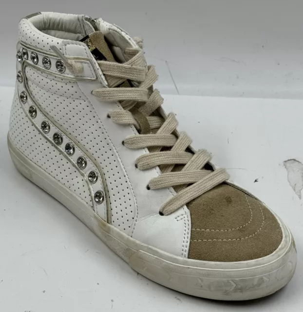 Vintage Havana Excel Sneakers Womens Sz 7.5 White Leather High Top Lace up Shoes