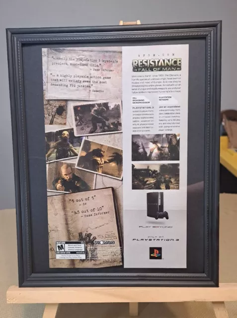 Vtg Playstation Advertisement- 2006 Resistance Fall of Man- PS3  -Framed