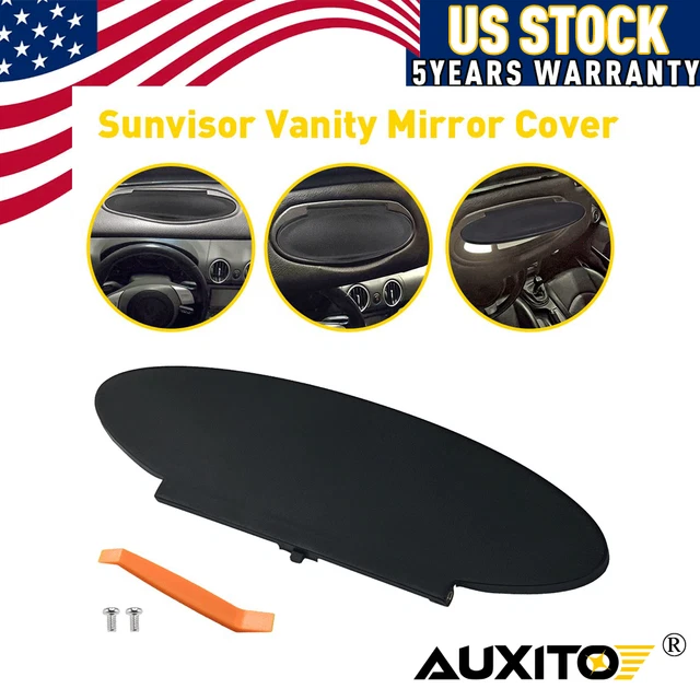 Replacement Sunvisor Vanity Mirror Cover Black For Porsche 911, 996, 997