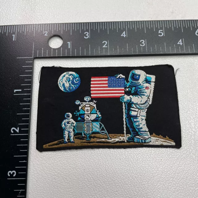 NASA Moon Lunar Mission USA FLAG ASTRONAUT Thin-backless, label-style Patch 261D