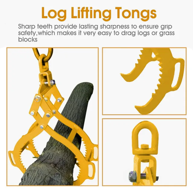 4 Claw Timber Log Lifting Logging Tongs Grabber Tong 28, Heavy Duty Solid Steel
