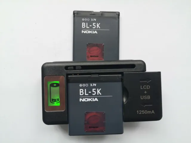Nokia BL-5K battery +LCD universe charger for N85 N86 C7 C7-00 x7 701