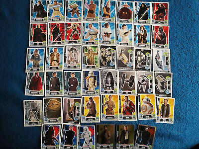 *Lote de 46 cromos cartas topps Force Attax Star Wars Carrefour 2016 consultar n