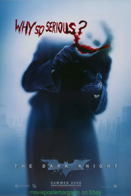 DARK KNIGHT MOVIE POSTER DS 27x40 WHY SO SERIOUS ADVANCE STYLE NEAR MINT