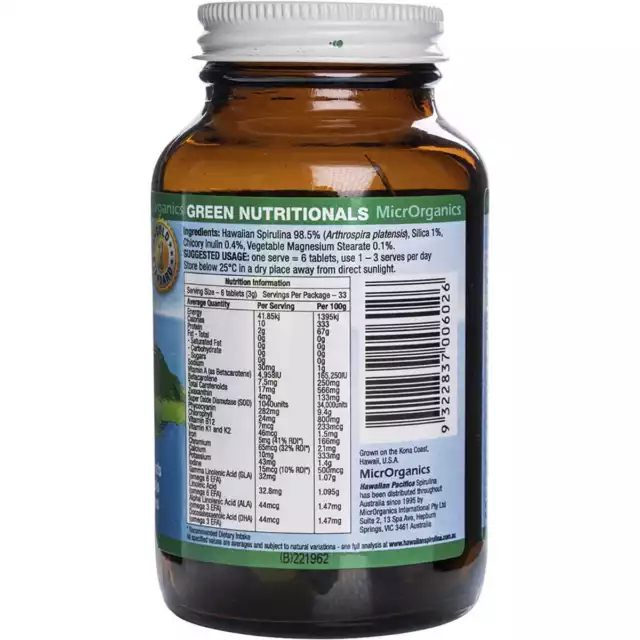 Green Nutritionals Hawaiian Spirulina Tablets (500mg) x200 2