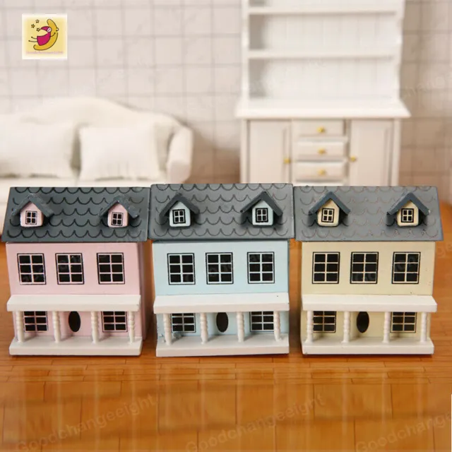 1/12 Scale Dollhouse Miniature Cute Wooden Villa Furniture Doll House Accessory 2