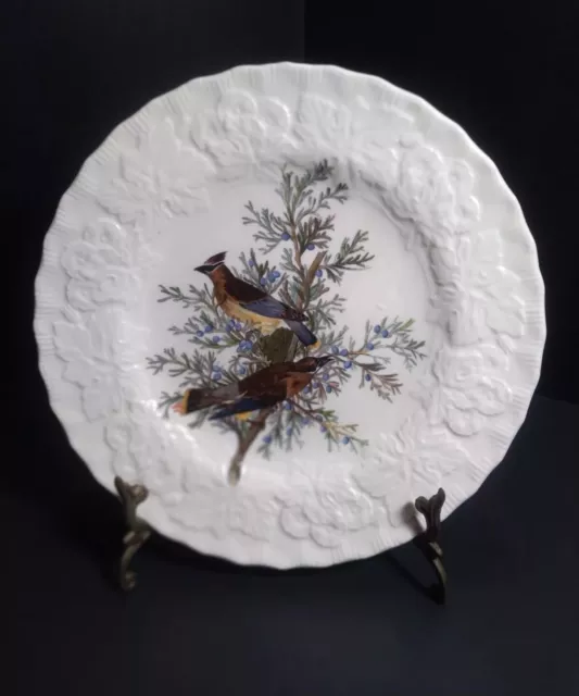 Vintage ALFRED MEAKIN Birds of America "Cedar Bird" 9" White Plate ENGLAND