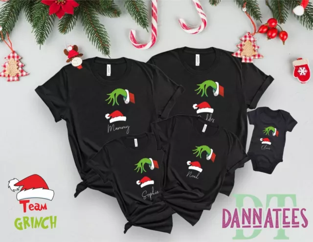 TEAM GRINCH * Set T-shirt Family Corrispondenti Uomo Donna Bambini & Neonato Taglie 0-6XL