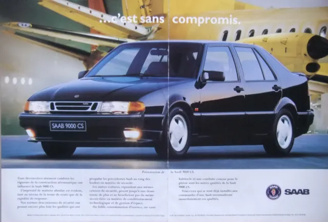 1990 Press Advertisement Saab 9000 Cs Presentation One Spacious Car