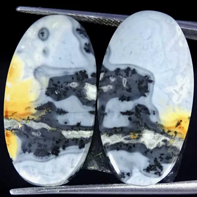 21.40Cts Natural Maligano Jasper Oval Pair Cabochon Loose Gemstone