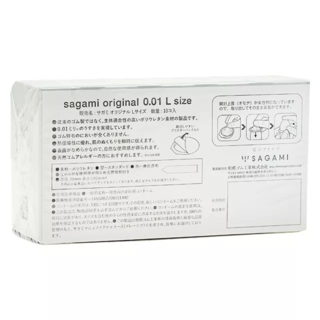 Sagami Original 0.01 L Größe Kondome Latexfreies Dünn Weich Kondome Box Mit 10 2