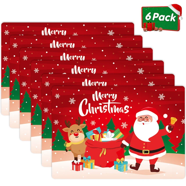 Tischsets Weihnachts-Tischsets Frohe Weihnachten Kind Rutschfest