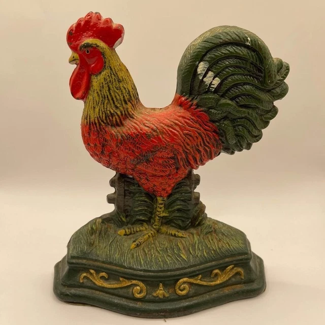 Vintage Cast Iron Chicken Doorstop Wright Studios