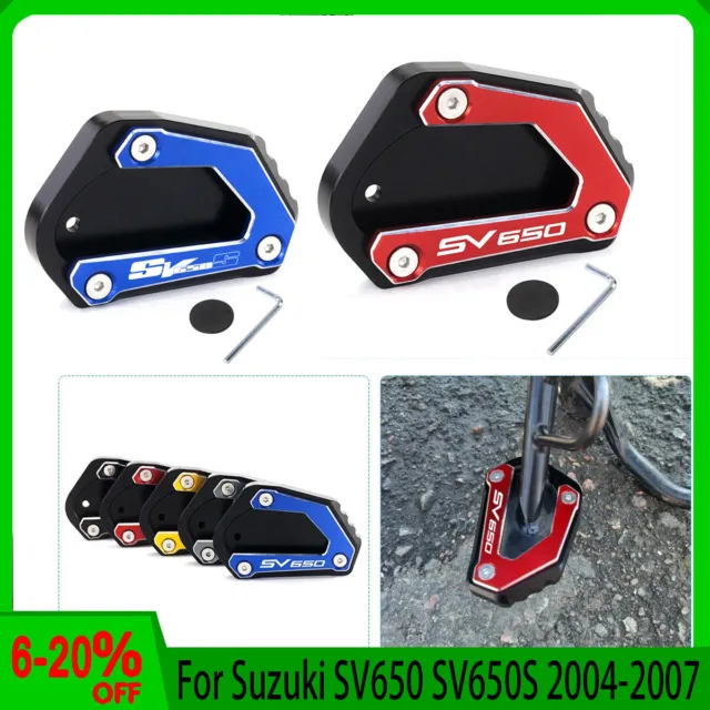 For Suzuki SV650 SV650S 2004-2007 CNC Kickstand Foot Side Stand Extension Pad