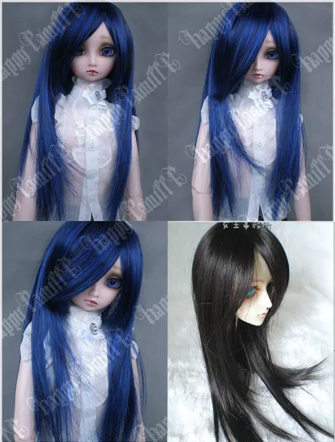 BJD Doll Wig 1/3 8.5-9.5" Pullip SD MSD MDD 1/4 7-8" Straight Long Hair