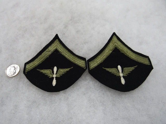 Pre-WWII US Army Air Corps pair of Private with Air Corps propeller
