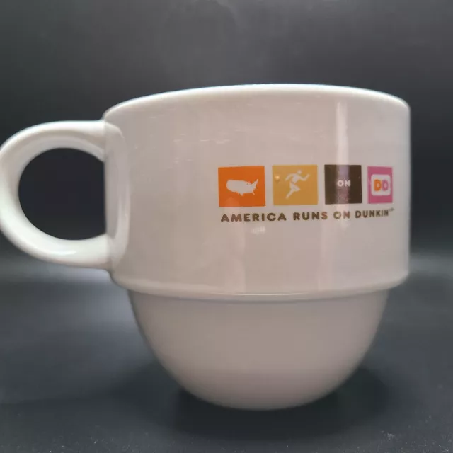 America Runs On Dunkin Coffee Tea Stackable Mug Cup Dunkin Donuts 2007