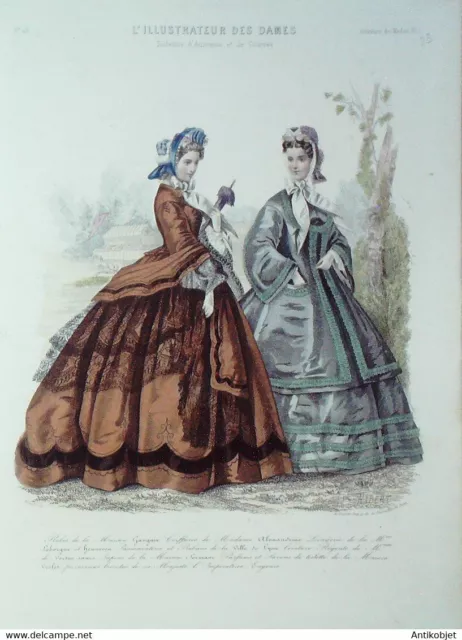 Gravure de mode L'illustraion des Dames 1866 n°23