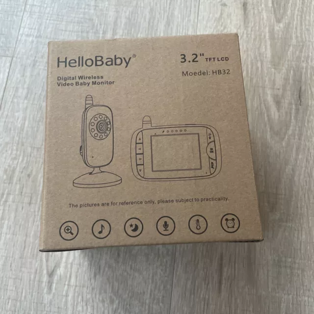 HelloBaby HB32 Digital Wireless Video Baby Monitor 3.2 Inch Screen  - NEW