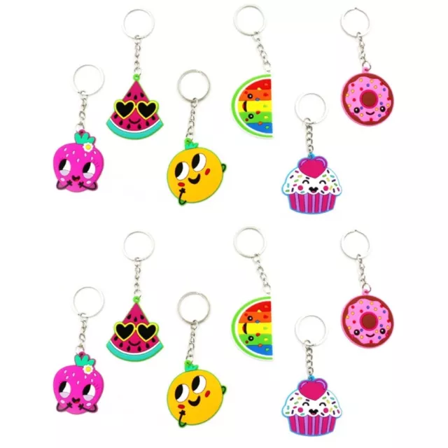 6 Pcs Fruits Picture Keychain Decorative Keychain Keyring Chain
