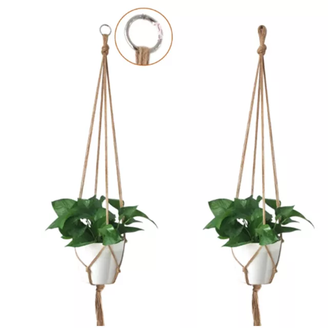 Pot holder macrame plant hanger hanging planter basket jute braided rope _da UB
