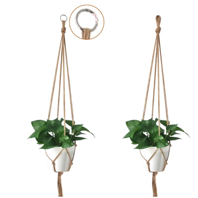Pot holder macrame plant hanger hanging planter basket jute braided rope _d Yg