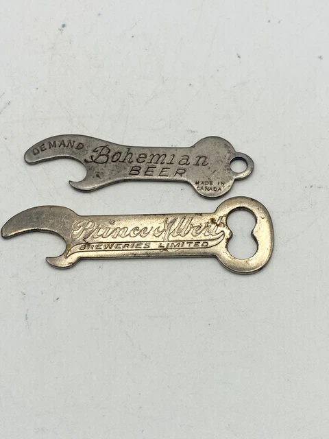 Vintage Advertising BOTTLE OPENER Lot x2 BOHEMIAN Beer Brewery Prince Albert SK