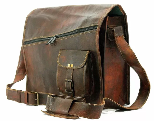 Women's Crossbody Genuine Brown Leather Vintage Saddle Style Purse Messenger Bag