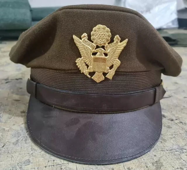 WW2 US Army Air Force Crusher Visor Hat with Named Officers - Frank Beloy