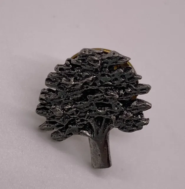 Tree Lapel Hat Pin Tie Tack by Jim Clift Designs Pewter Silver - Tone Signed