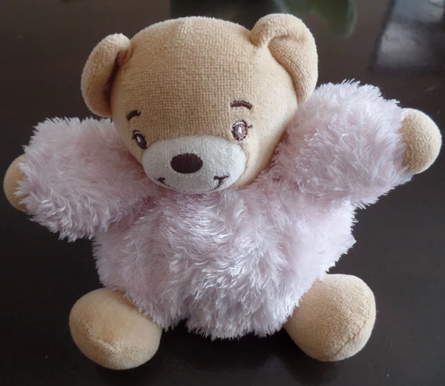 B8G / doudou peluche ours boule rose fourrure FUR KALOO