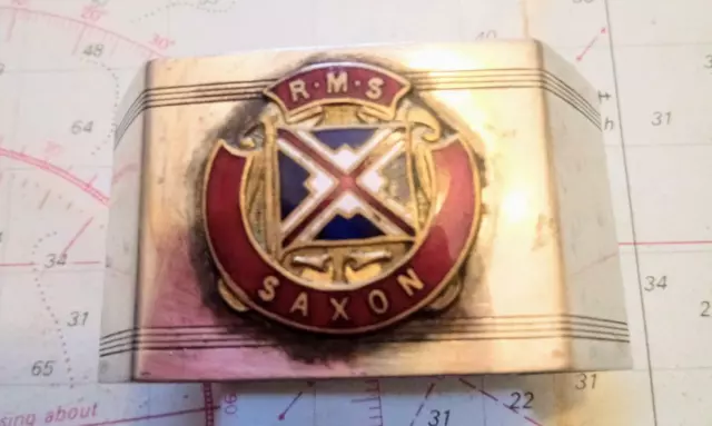 Rare Original Old RMS SAXON Union Castle Line Napkin Ring