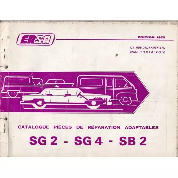 Saviem SG2 SG4 SB2 - Catalogue pieces detachees adaptable 1973 en PDF