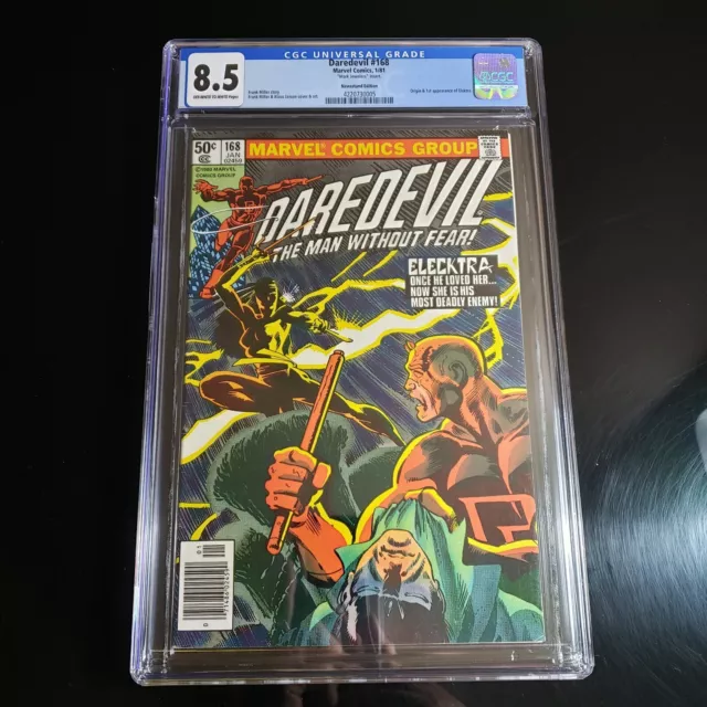 Daredevil 168 CGC 8.5  1st Appearance of Elektra Mark Jewelers Newsstand RARE!!