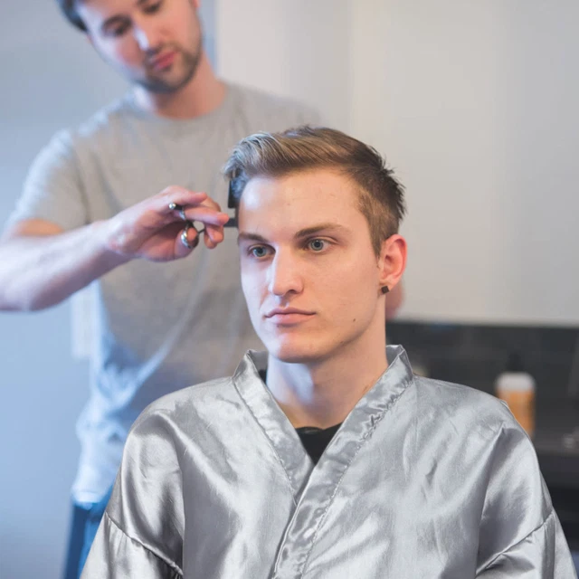 5x tessuto parrucchiere-abbigliamento da lavoro spa-ospite-cliente-abito mantello parrucchiere