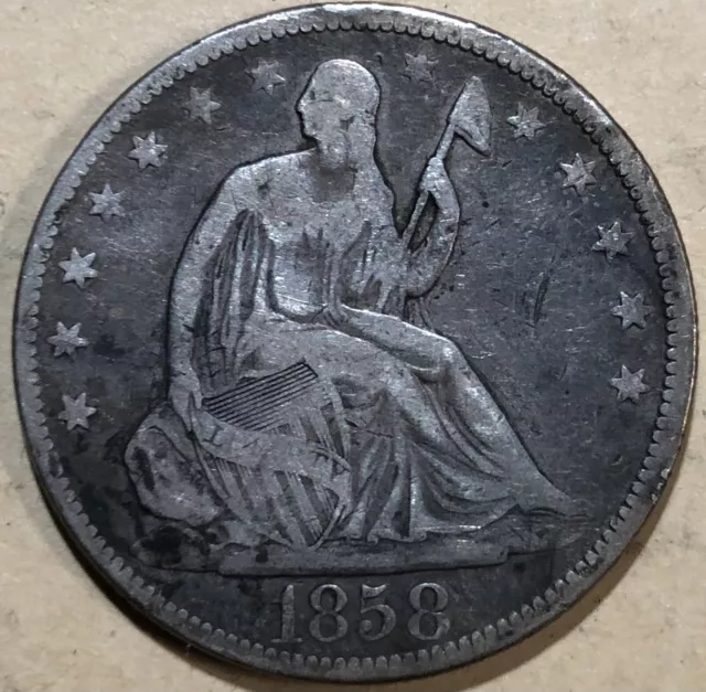 1858 Seated Liberty Half Dollar